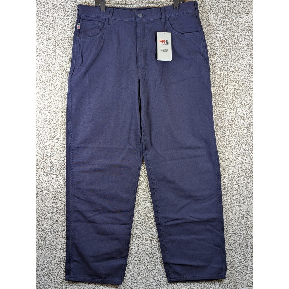 NWT Carhartt FR Pants Men's 38x34 Blue Flame Resistant Work Cat‎ 2 BN0159 FRM